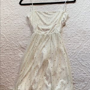 Off white maxi dress with gold sequence